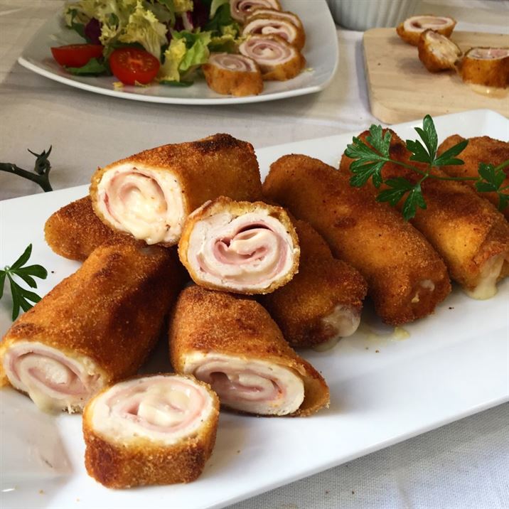Flamenquines de pollo, jamón y queso - Anna Recetas Fáciles