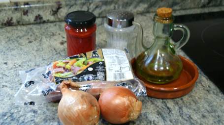 Paleta asada con salsa de cebolla y piquillos