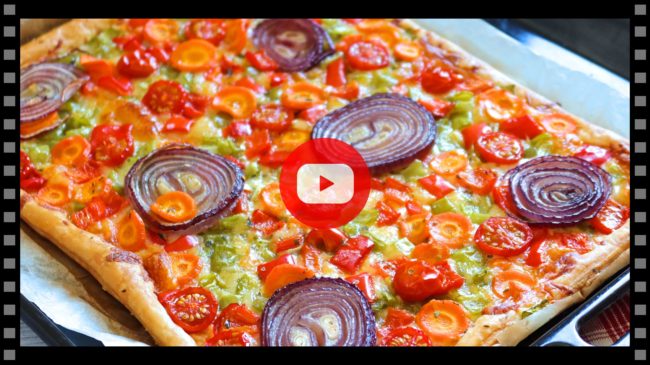 Pizza de hojaldre con verduras
